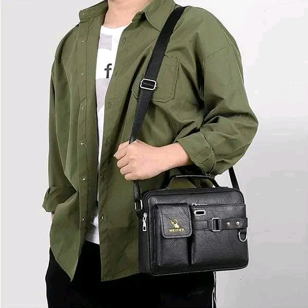 Men's Pu Leather Shoulder Bag