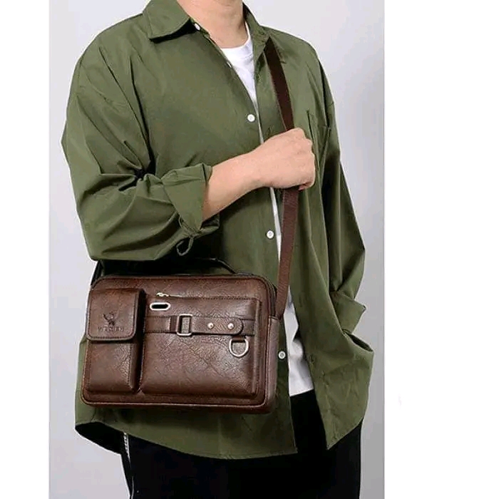 Men's Pu Leather Shoulder Bag